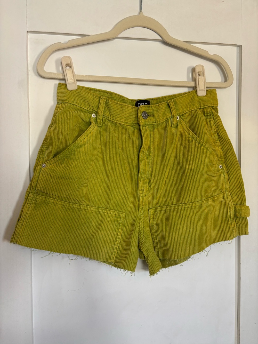 Urban Outfitters | BDG Corduroy Cutoff Carpenter Shorts | Olive - Picture 6 of 12